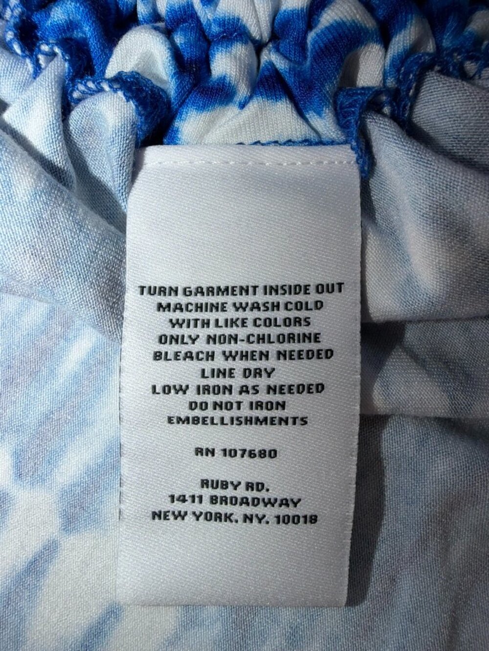 Ruby Rd. Blue & White Ruched Side Top – Size Small - Picture 7 of 12